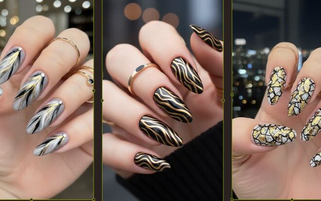 17 Gold and Black Nail Designs That Are Pure Luxury
