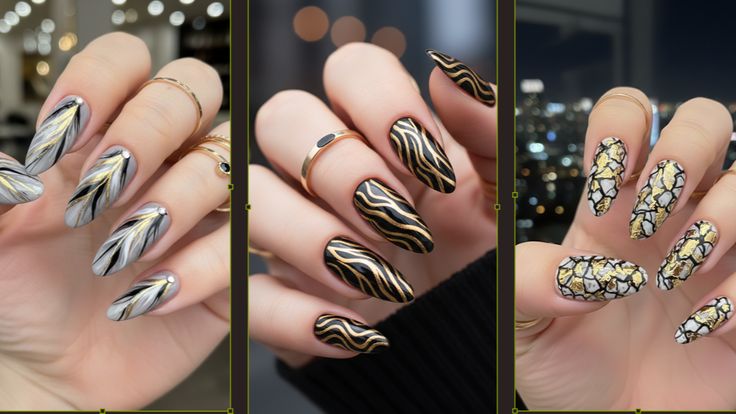 17 Gold and Black Nail Designs That Are Pure Luxury