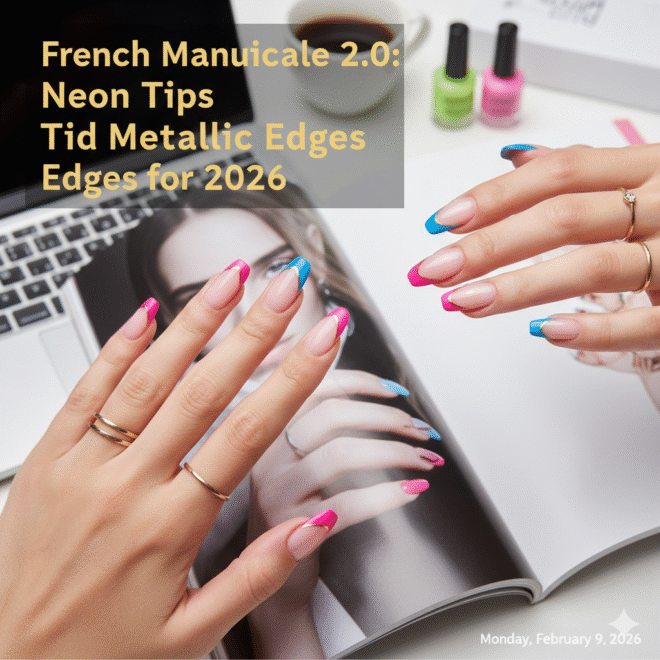 French Manicure 2.0: Neon Tips and Metallic Edges for 2026