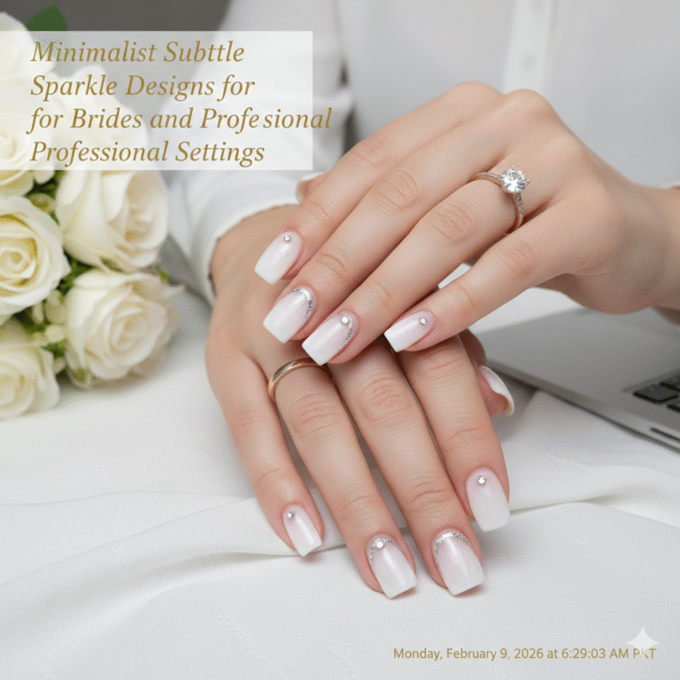 Minimalist Subtle Sparkle Nail Designs for Brides and Professional Settings