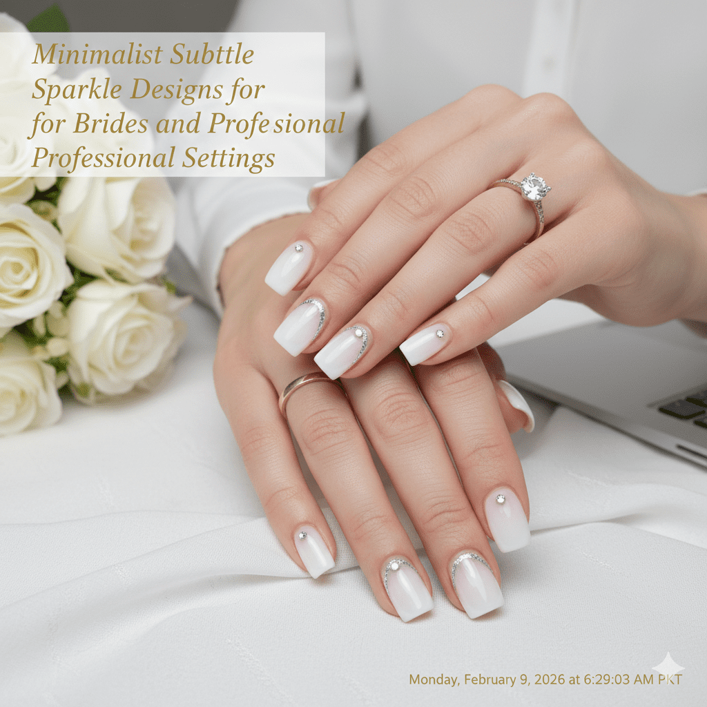 Minimalist Subtle Sparkle Nail Designs for Brides and Professional Settings