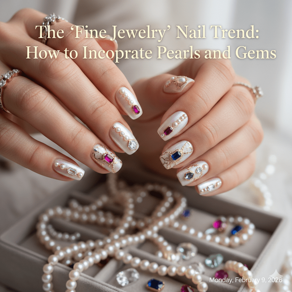 The Fine Jewelry Nail Trend How to Incorporate Pearls and Gems