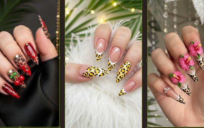 14 Cheetah Print French Nail Designs